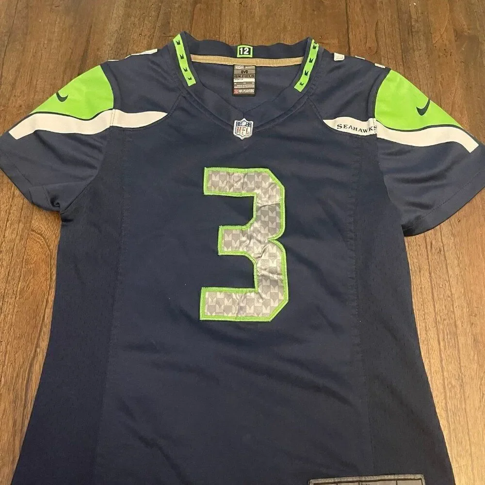 Nike NFL Seattle Seahawks #3 Russell Wilson On-Field Jersey